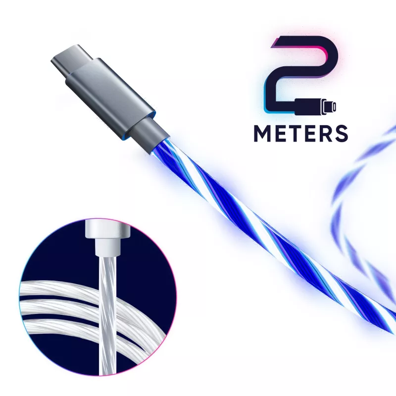 Oniverse cavo Quick Charge USB-A a USB-C con LED - 2 metri - bianco (multipiattaforma)