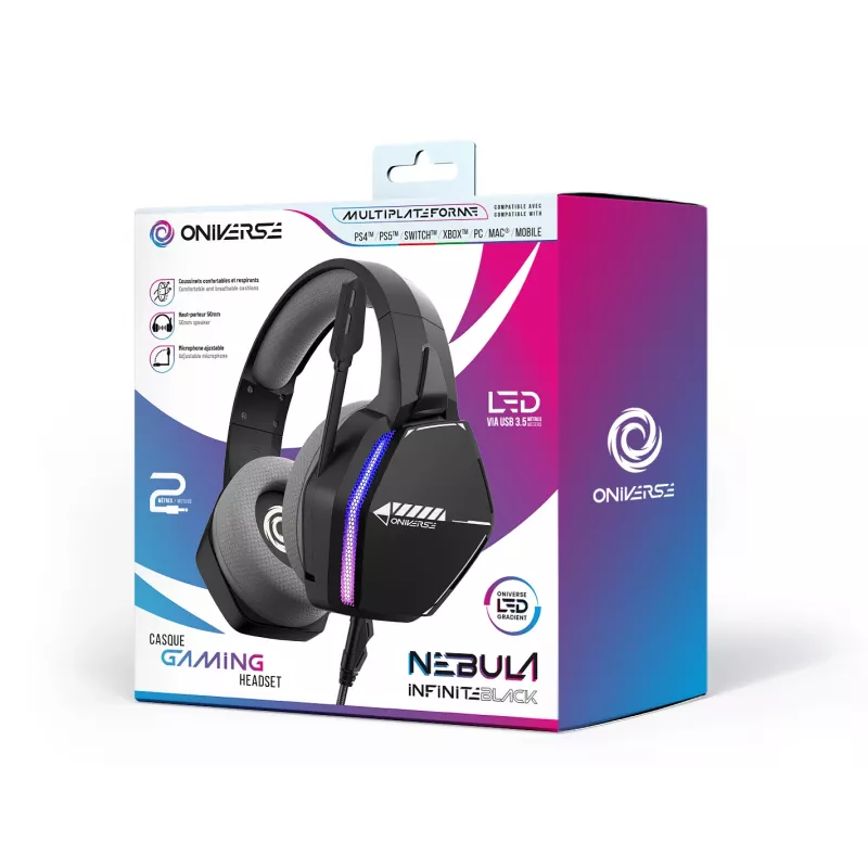 Oniverse cuffie gaming Nebula - Infinite nero (multipiattaforma)
