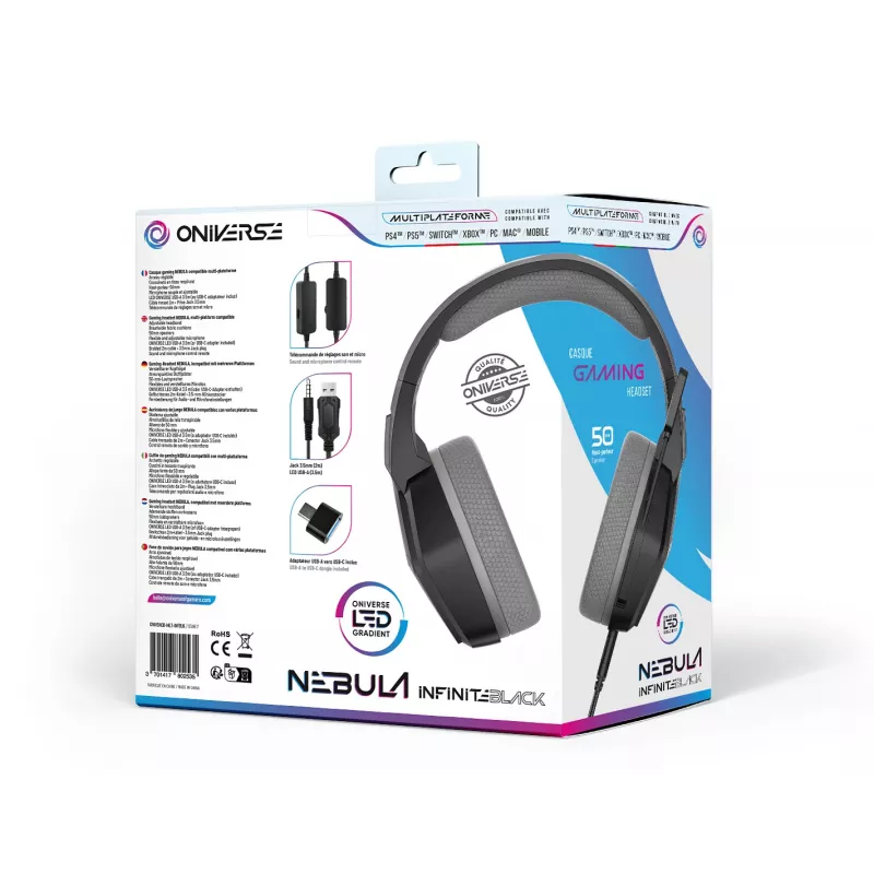 Oniverse cuffie gaming Nebula - Infinite nero (multipiattaforma)