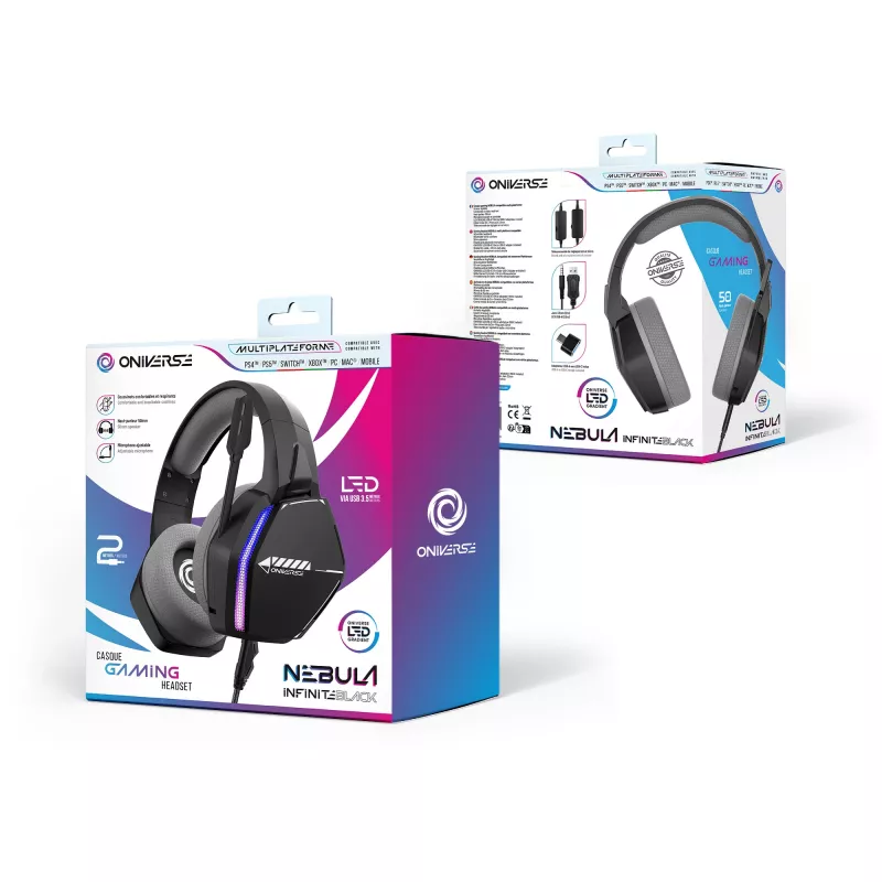 Oniverse cuffie gaming Nebula - Infinite nero (multipiattaforma)