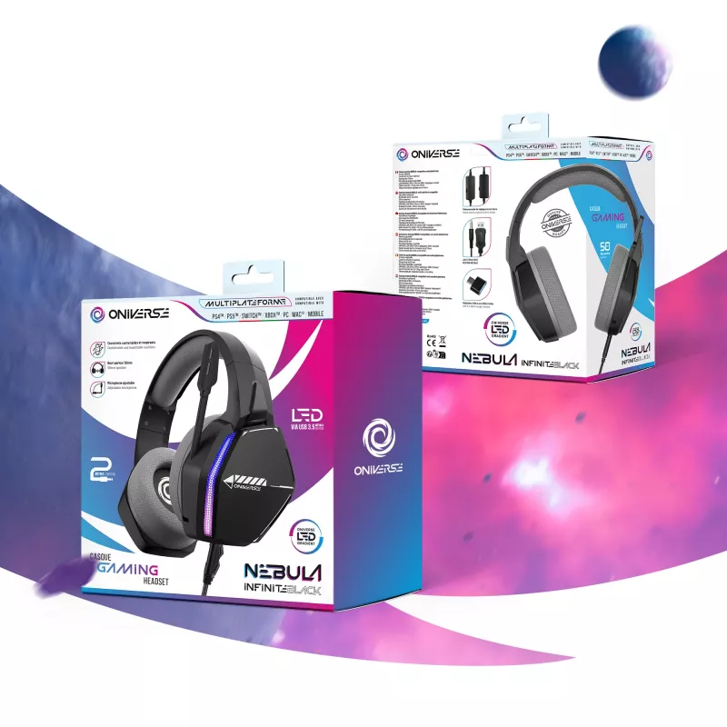 Oniverse cuffie gaming Nebula - Infinite nero (multipiattaforma)