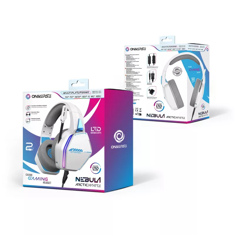 Oniverse cuffie gaming Nebula - Arctic White (multipiattaforma)