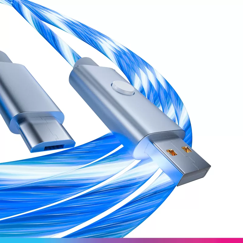 Oniverse cavo di ricarica Micro-USB con LED – 2 metri – bianco (multipiattaforma)