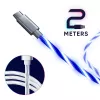 Oniverse cavo di ricarica Micro-USB con LED – 2 metri – bianco (multipiattaforma)