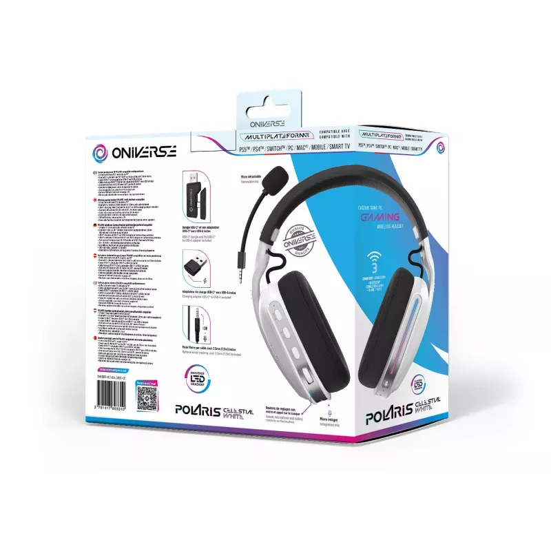 Oniverse cuffie gaming wireless Polaris - Celestial White (multipiattaforma)