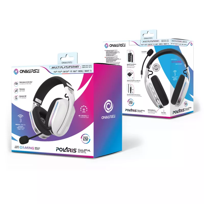 Oniverse cuffie gaming wireless Polaris - Celestial White (multipiattaforma)
