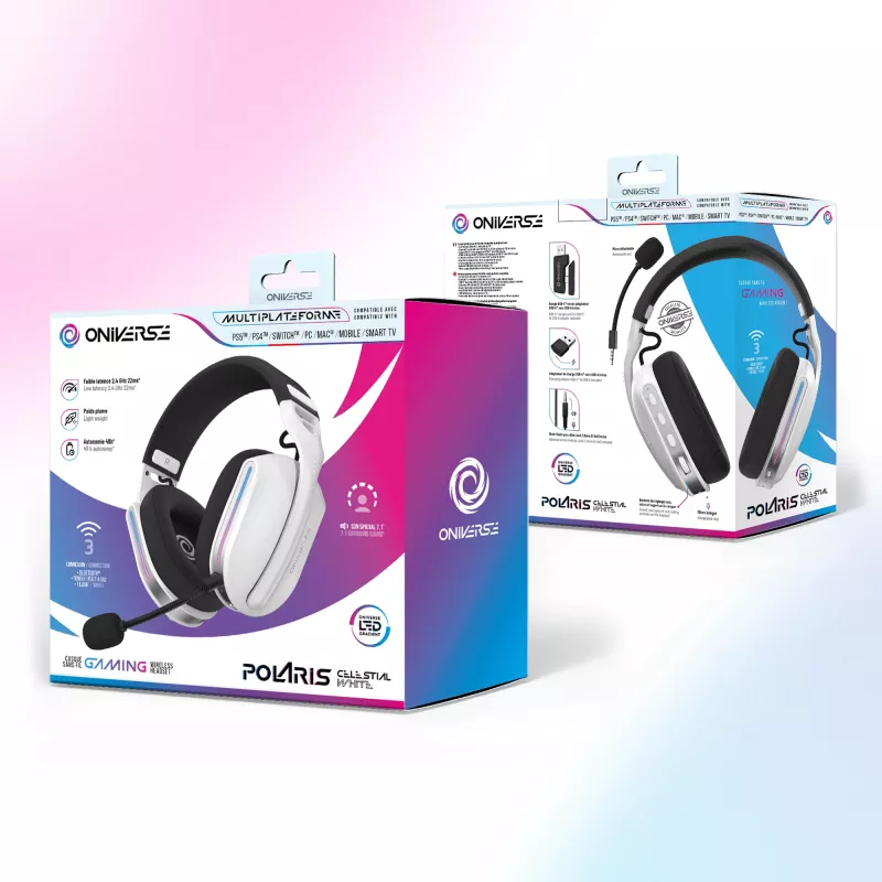 Oniverse cuffie gaming wireless Polaris - Celestial White (multipiattaforma)