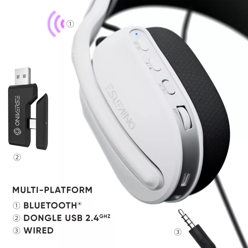 Oniverse cuffie gaming wireless Polaris - Celestial White (multipiattaforma)