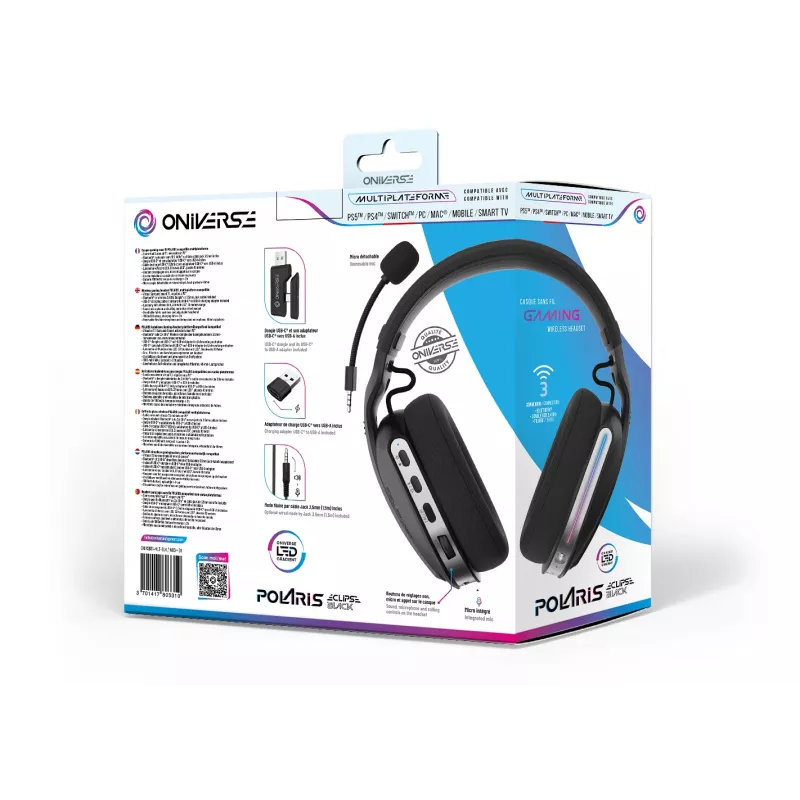 Oniverse cuffie gaming wireless Polaris - Eclipse nero (multipiattaforma)
