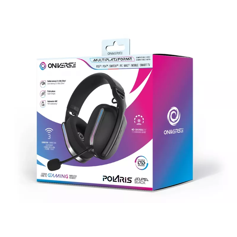 Oniverse cuffie gaming wireless Polaris - Eclipse nero (multipiattaforma)