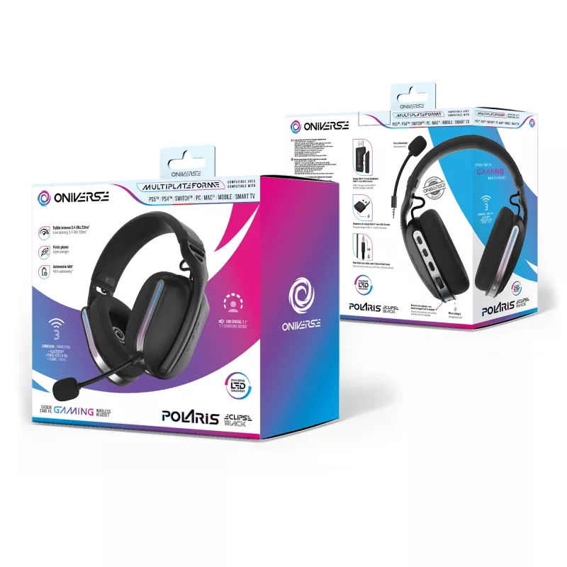 Oniverse cuffie gaming wireless Polaris - Eclipse nero (multipiattaforma)