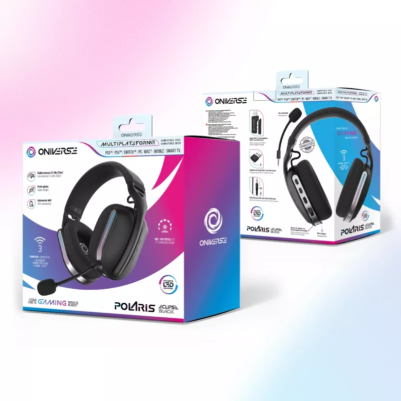 Oniverse cuffie gaming wireless Polaris - Eclipse nero (multipiattaforma)