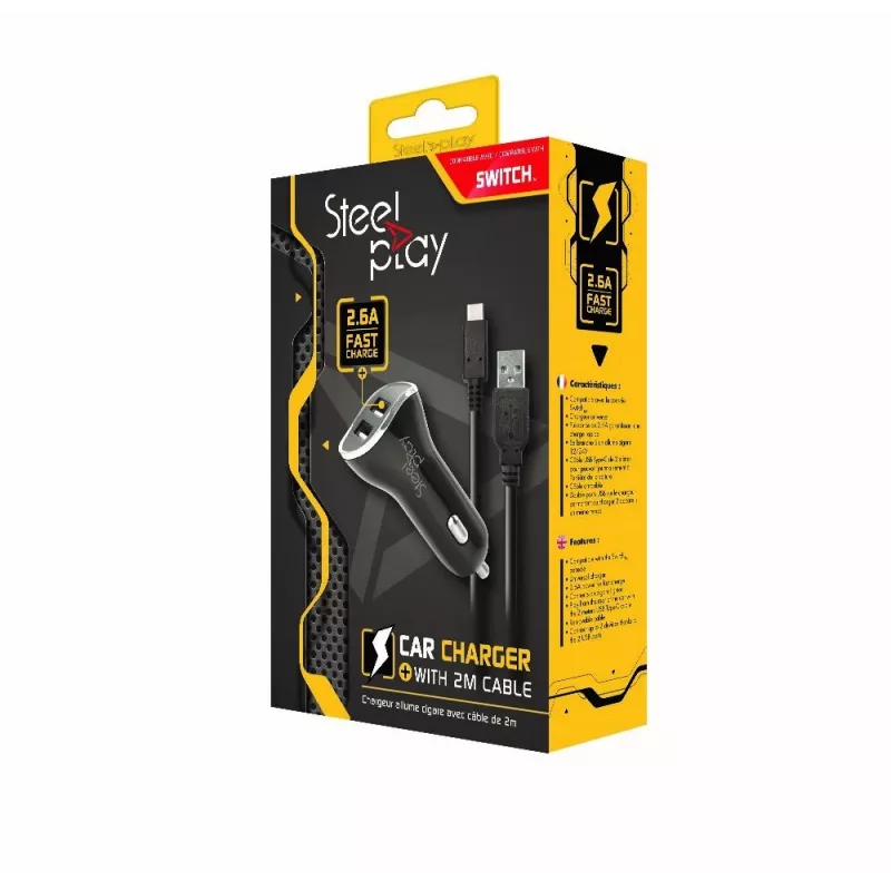 Steelplay JVASWI00025 caricabatterie mobile per console portatile nero, argento da accendisigari auto