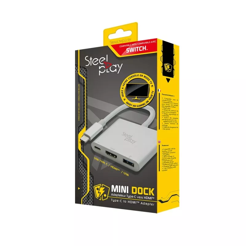 Steelplay Mini Dock - adattatore HDMI (Switch), USB Type-C, uscita HDMI