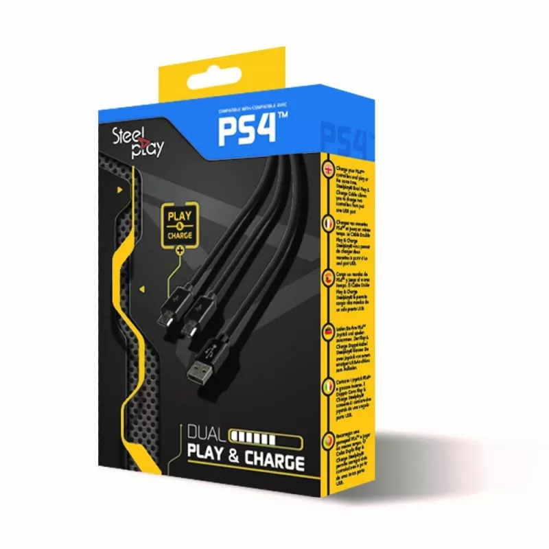 Steelplay cavo Dual Play & Charge per controller - nero (PS4)