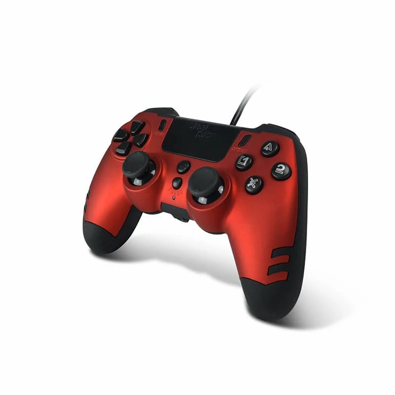 Lexip Metaltech – controller con filo – rosso rubino (Multi), gamepad, PC, PlayStation 4, D-Pad, tasto Home, tasto Opzioni, tasto Share, analogico/digitale, multicolore, con filo