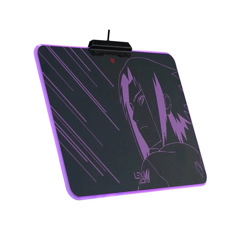 Lexip Sasuke “Revenge” Naruto Shippuden tappetino mouse – con superficie rigida microtexturizzata e illuminazione RGB