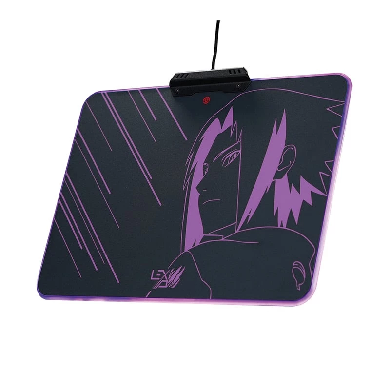 Lexip Sasuke “Revenge” Naruto Shippuden tappetino mouse – con superficie rigida microtexturizzata e illuminazione RGB