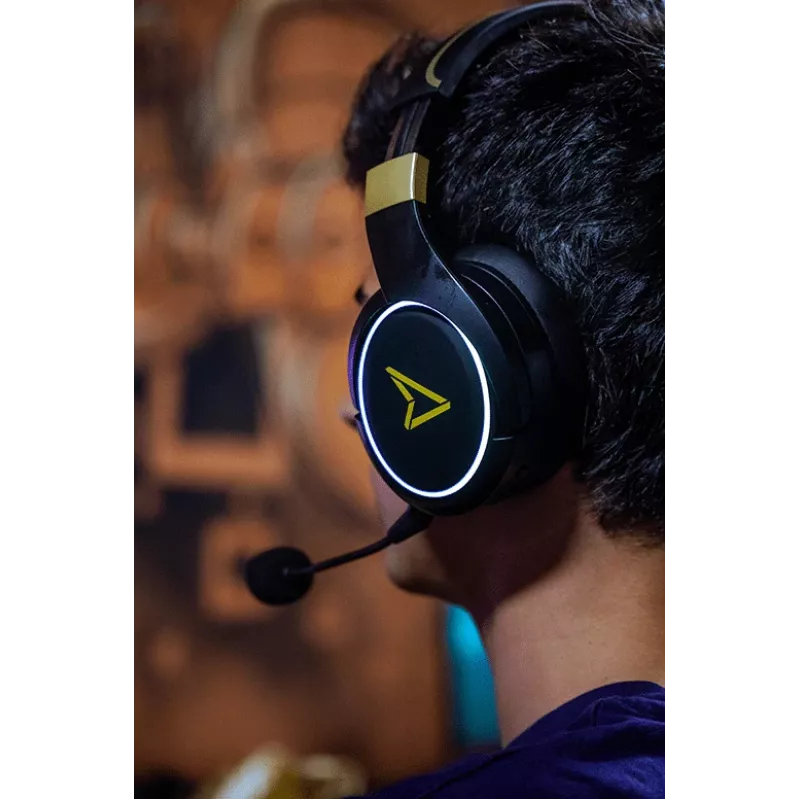 Cuffie Lexip Metaltech – wireless con bassa latenza, 32 h di autonomia – Radiance Gold