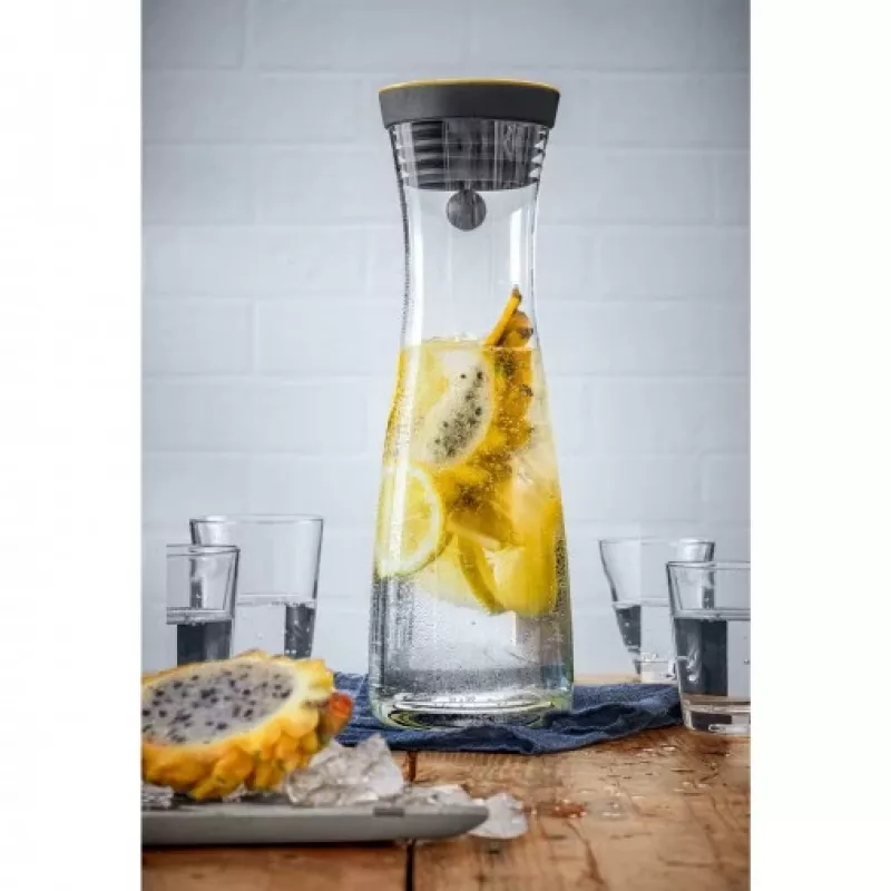 WMF Basic caraffa per acqua 1,0 oro design, caraffa, 1 L, oro, nero, trasparente, vetro, rotonda, Köhler & Wilms