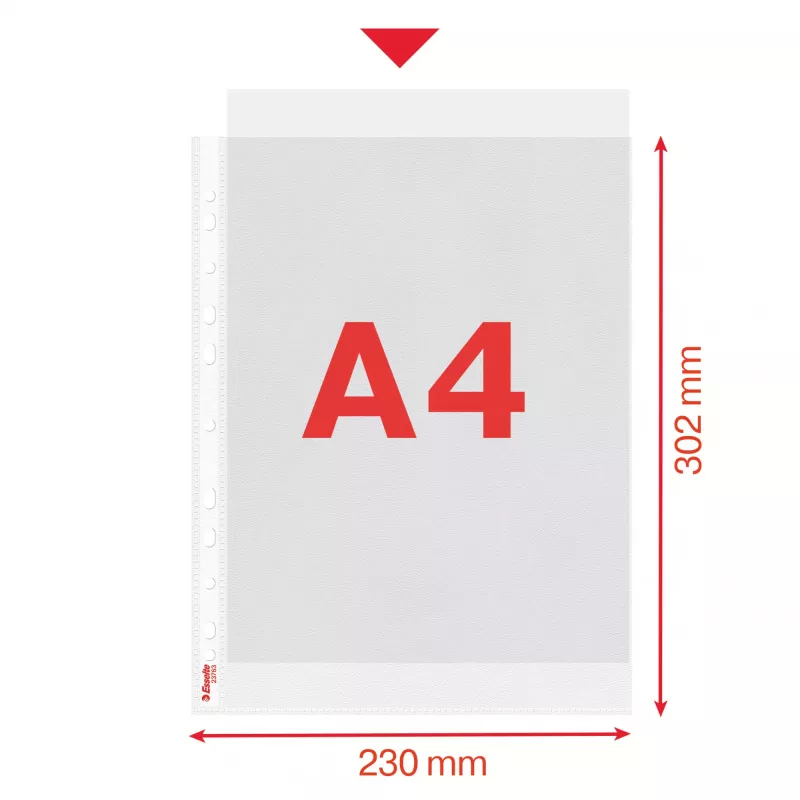Esselte Cartellina A4 75my trasparente 100 pz