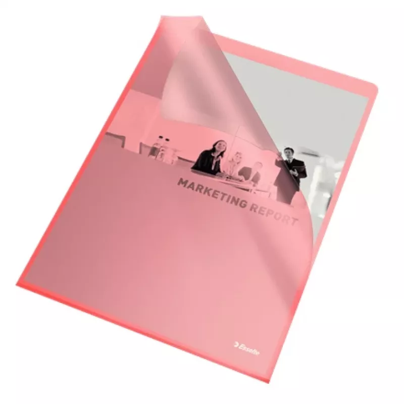 Esselte Cartellina 105my A4 confezione da 100, A4, polipropilene (PP), rosso, verticale, 220 mm, 1 mm