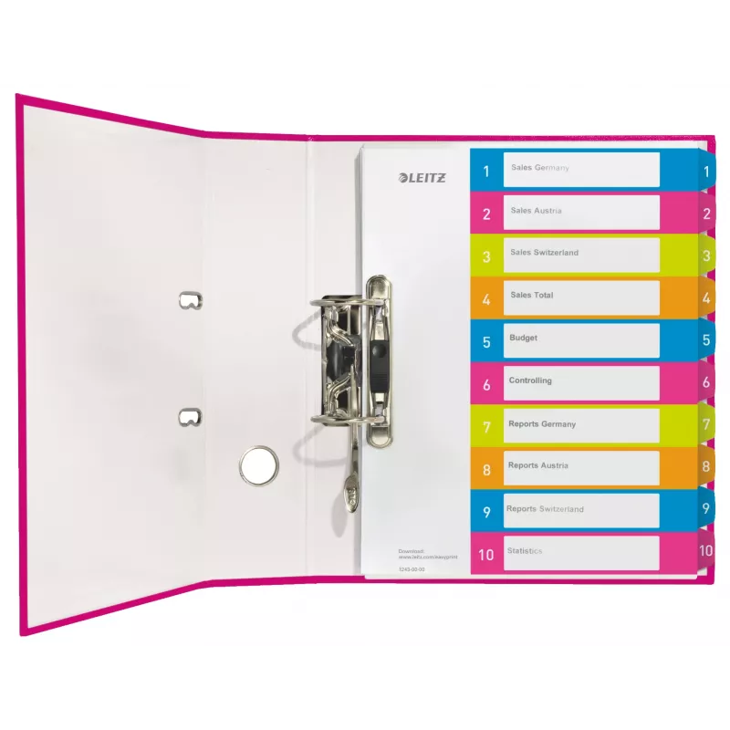 Leitz segnapagine stampabili PP A4+ 1-10 WOW, indice numerico, polipropilene (PP), multicolore, orizzontale, A4 Maxi, 245 mm