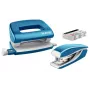 Leitz set cucitrice e perforatrice Mini WOW, 10 fogli, blu, Metallic, metallo, plastica, 80 g/m², 3,5 cm, posteriore