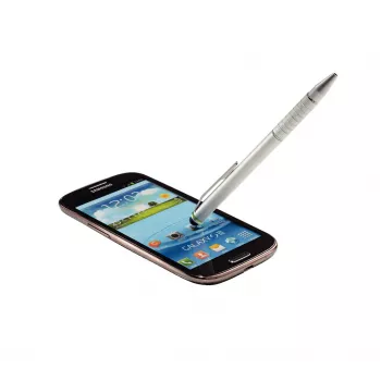 Stylus Leitz 2-in-1 Complete per dispositivi touchscreen, universale, tutte le marche, argento, iPad, alluminio, silicone, 10 g