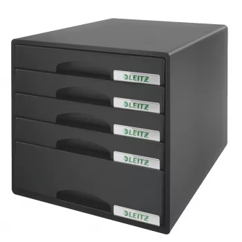 Cassettiera Leitz Plus con 5 cassetti, 5 cassetto/i, plastica, nero, 287 x 363 x 270 mm