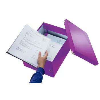 Scatola portadocumenti media Leitz Click & Store WOW, viola, cartone, 16,7 L, 281 mm, 200 mm, 265 x 335 x 188 mm