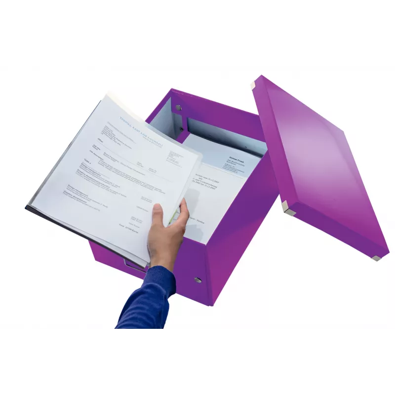 Scatola portadocumenti media Leitz Click & Store WOW, viola, cartone, 16,7 L, 281 mm, 200 mm, 265 x 335 x 188 mm