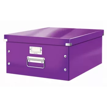 Scatola portadocumenti grande Leitz Click & Store WOW, viola, cartone, 1,28 kg