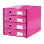 Cassettiera Leitz Click & Store WOW (4 cassetti), rosa, cartone, 2,49 kg