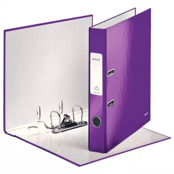 Raccoglitore a leva Leitz 180° WOW POB/plastificato A4/50mm, A4, cartone, viola, 350 fogli, 80 g/m², 5 cm