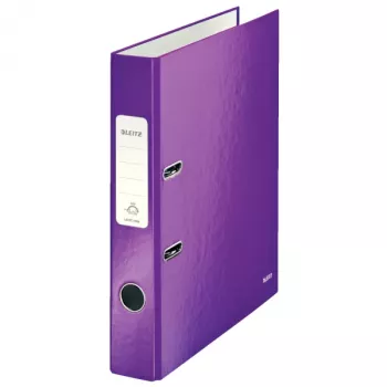Raccoglitore a leva Leitz 180° WOW POB/plastificato A4/50mm, A4, cartone, viola, 350 fogli, 80 g/m², 5 cm