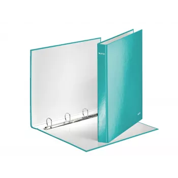 Raccoglitore ad anelli Leitz WOW plastificato A4+ 4DR/25mm, A4, cartone, metallizzato, turchese, 230 fogli, 80 g/m², 2,5 cm