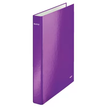 Raccoglitore ad anelli Leitz WOW plastificato A4+ 4DR/25mm, A4, cartone, metallizzato, viola, 230 fogli, 80 g/m², 2,5 cm