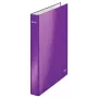 Raccoglitore ad anelli Leitz WOW plastificato A4+ 4DR/25mm, A4, cartone, metallizzato, viola, 230 fogli, 80 g/m², 2,5 cm