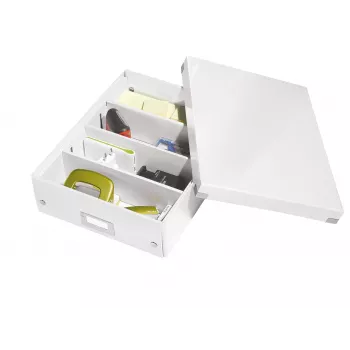 Leitz Click & Store WOW scatola organizer media, bianco, cartone, 880 g