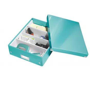 Leitz Click & Store WOW scatola organizer media, blu, cartone, 880 g