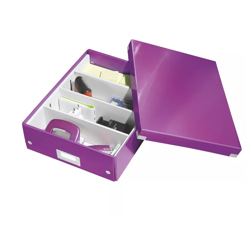 Leitz Click & Store WOW scatola organizer media, viola, cartone, 880 g