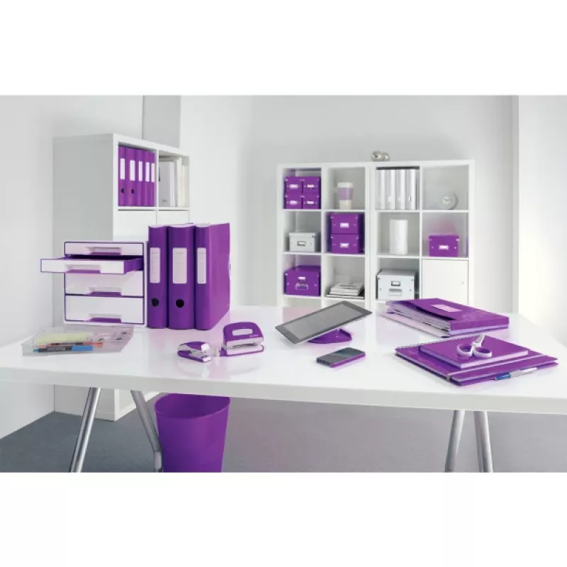 Leitz raccoglitore ad anelli Active PP WOW A4/80 mm, A4, Polyfoam, viola, 500 fogli, 80 g/m², 8,2 cm