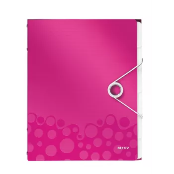 Leitz WOW PP raccoglitore ad anelli con 6 linguette, A4, polipropilene (PP), metallizzato, rosa, 200 fogli, 260 mm, 17 mm