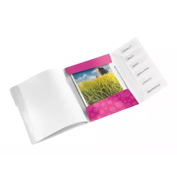 Leitz WOW PP raccoglitore ad anelli con 6 linguette, A4, polipropilene (PP), metallizzato, rosa, 200 fogli, 260 mm, 17 mm