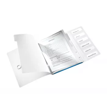 Leitz WOW PP album separatori, 6 linguette, A4, polipropilene (PP), blu, metallizzato, 200 fogli, 260 mm, 17 mm