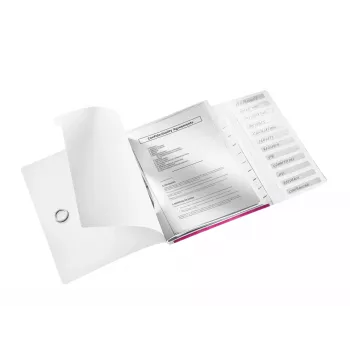 Leitz WOW album separatori in PP, 12 linguette, A4, polipropilene (PP), metallizzato, rosa, 200 fogli, 265 mm, 17 mm