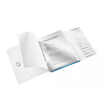 Leitz WOW registro a 12 linguette PP A4, polipropilene (PP), blu, metallizzato, 200 fogli, 265 mm, 17 mm