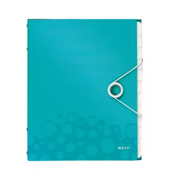 Leitz WOW raccoglitore a 12 linguette in PP, A4, polipropilene (PP), blu, metallizzato, 200 fogli, 265 mm, 17 mm
