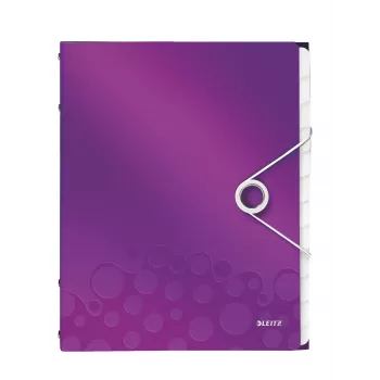 Leitz WOW raccoglitore a linguette PP 12 linguette, A4, polipropilene (PP), metallizzato, viola, 200 fogli, 265 mm, 17 mm